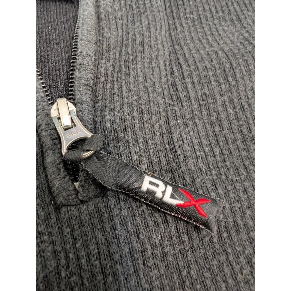 Ralph Lauren RLX Sweater Mens L Black‎ Vintage 1/4 Zip Premium Fabrics